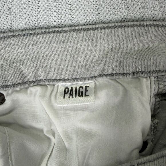 Paige Verdugo Ultra Skinny Jeans Size 29 Light Gray Metallic Coated Leg Stretch - Picture 10 of 16